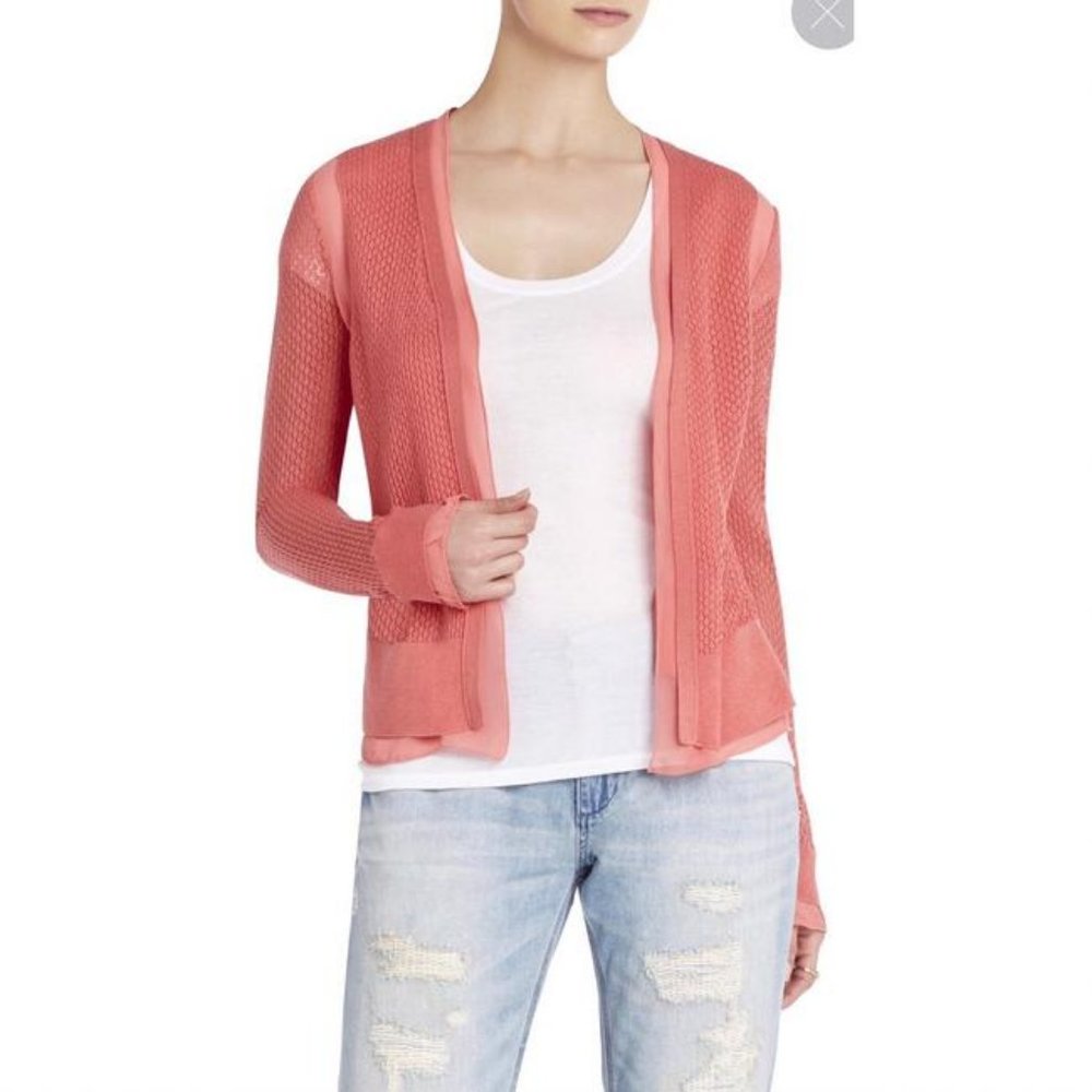 BCBGMAXAZRIA Coral Eugene Pointelle Cardigan